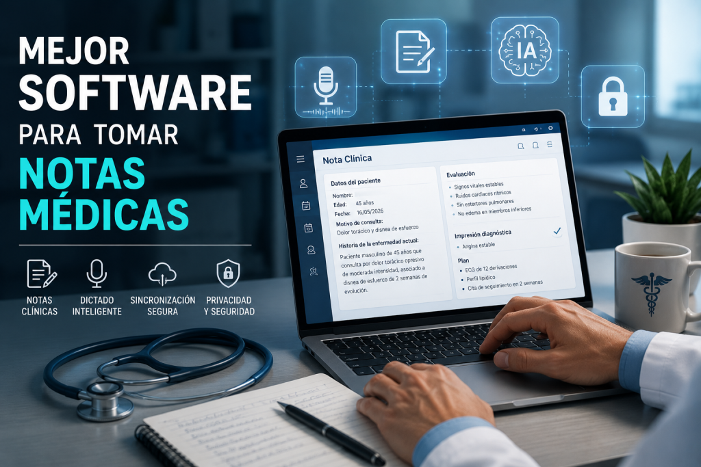 Mejor software para tomar notas médicas en 2026: guía para médicos, consultorios y profesionales de la salud